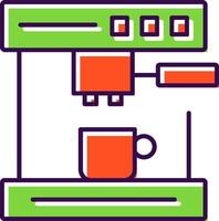 café máquina lleno icono vector