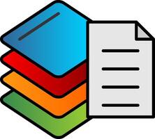 Stacks Line Filled Gradient  Icon vector
