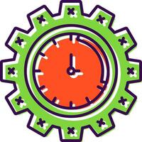 hora administración lleno icono vector