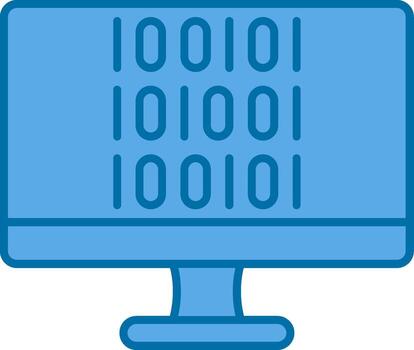 Binary Code Filled Blue  Icon vector
