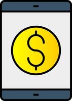 Valuable Line Filled Gradient  Icon vector