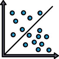 Scatter Graph Line Filled Gradient  Icon vector