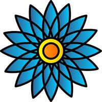 girasol línea lleno degradado icono vector