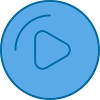 Play Button Filled Blue  Icon vector