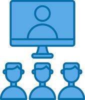 Virtual Class Filled Blue  Icon vector