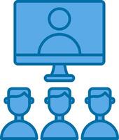 Virtual Class Filled Blue  Icon vector