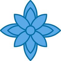 flor de pascua lleno azul icono vector