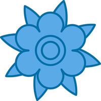 Dahlia Filled Blue  Icon vector