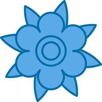 Dahlia Filled Blue  Icon vector