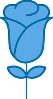 Rose Filled Blue  Icon vector