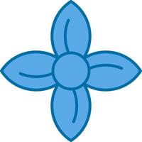 Clematis Filled Blue  Icon vector