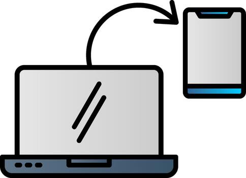 Connection Line Filled Gradient  Icon vector