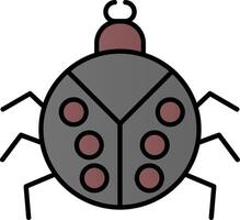 escarabajo línea lleno degradado icono vector