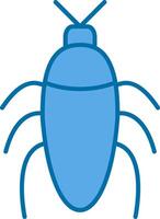 insecto lleno azul icono vector