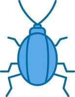 cucaracha lleno azul icono vector