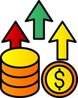 Money profit Line Filled Gradient  Icon vector