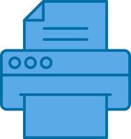 Printer Filled Blue  Icon vector