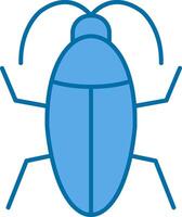 cucaracha lleno azul icono vector