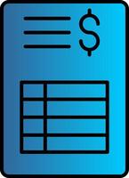 Bill Line Filled Gradient  Icon vector