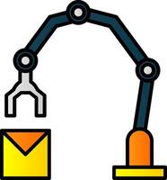 Industrial Robot Line Filled Gradient  Icon vector