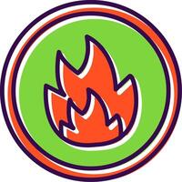 Fire Filled  Icon vector