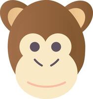 Monkey Flat Gradient  Icon vector