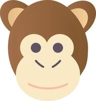 Monkey Flat Gradient  Icon vector