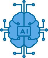 Artificial Intelligence Filled Blue  Icon vector