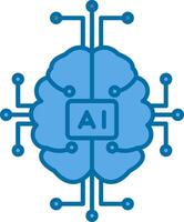 Artificial Intelligence Filled Blue  Icon vector