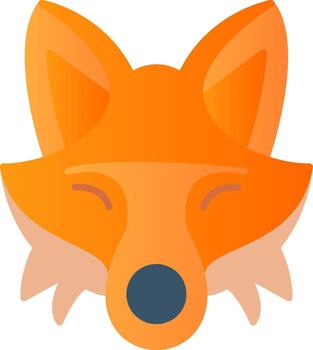 Fox Flat Gradient  Icon vector