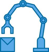 Industrial Robot Filled Blue  Icon vector