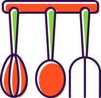 cocina utensilios lleno icono vector