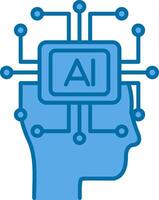 Artificial Intelligence Filled Blue  Icon vector
