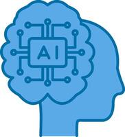 Artificial Intelligence Filled Blue  Icon vector