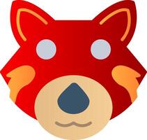 Red Panda Flat Gradient  Icon vector