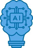 Artificial Intelligence Filled Blue  Icon vector