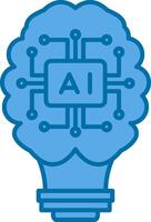 Artificial Intelligence Filled Blue  Icon vector