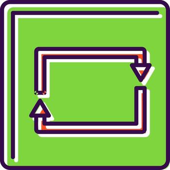 rectangular flecha lleno icono vector