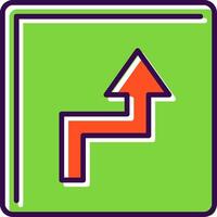 Zigzag Arrow Filled  Icon vector
