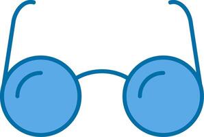 los anteojos lleno azul icono vector