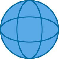 Globe Filled Blue  Icon vector