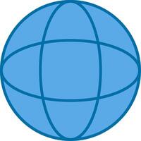 Globe Filled Blue  Icon vector