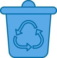 Recycle Bin Filled Blue  Icon vector