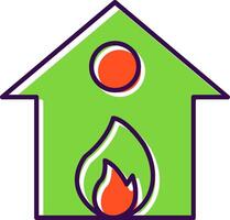 Burning House Filled  Icon vector