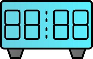 Digital Clock Line Filled Gradient  Icon vector