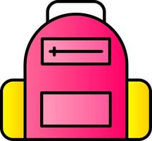 School Bag Line Filled Gradient  Icon vector