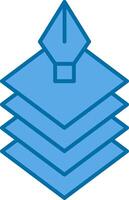 Layers Filled Blue  Icon vector