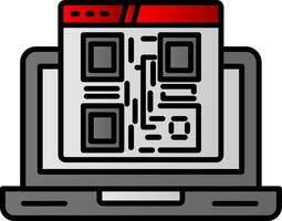 qr código línea lleno degradado icono vector