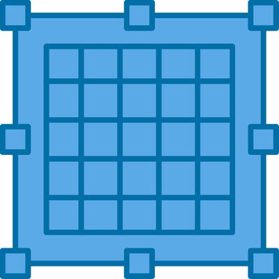 Grid Filled Blue  Icon
