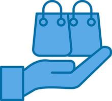 Shopping Bag Filled Blue  Icon vector
